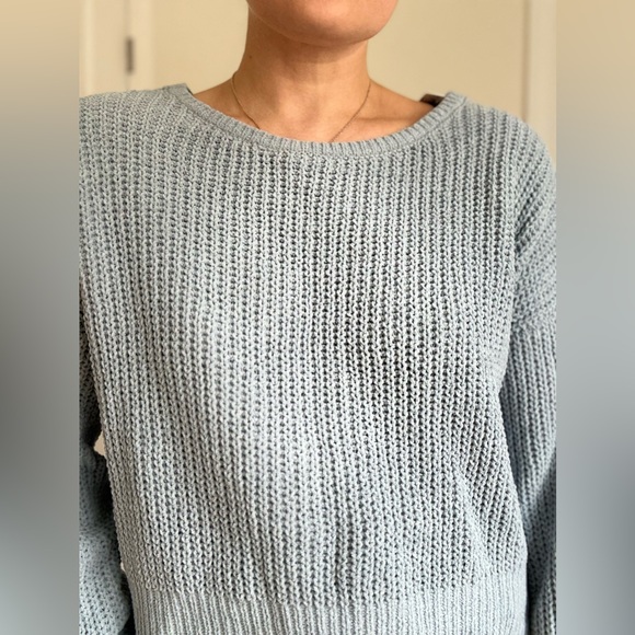 Knot Back with Lace Up Design Pullover Sweater - Picture 7 of 10